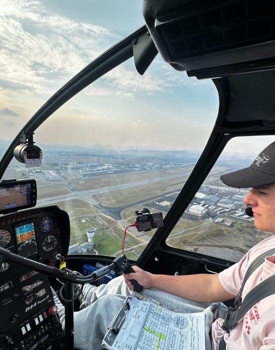 Self fly introductory helicopter pilot experience Johannesburg Robinson R44 Helivate